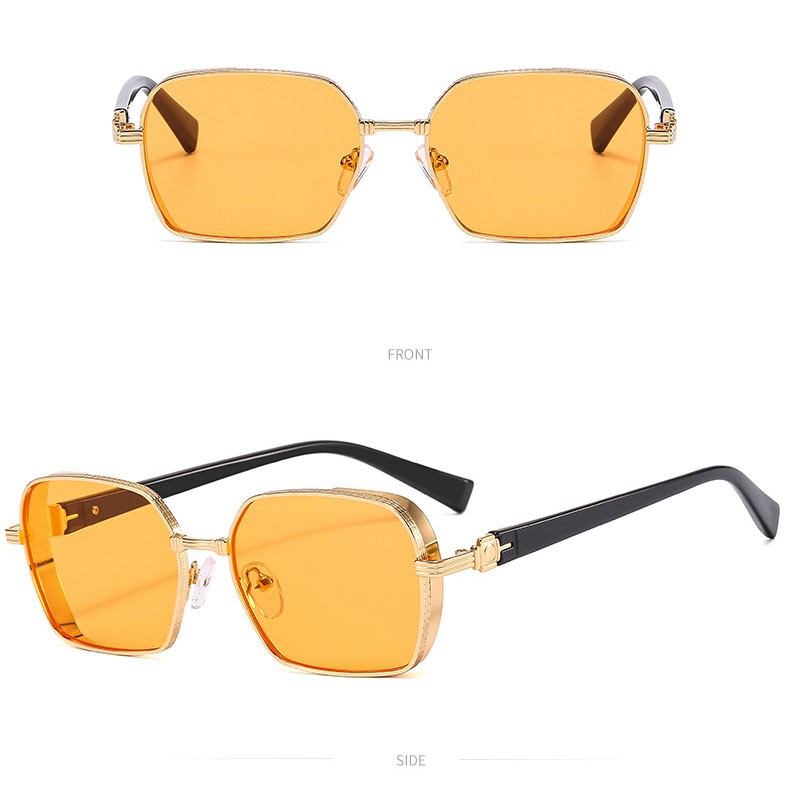 Unisex Metal Square Sunglasses Fashion Leisure Outdoor Sports Traveling Glasses