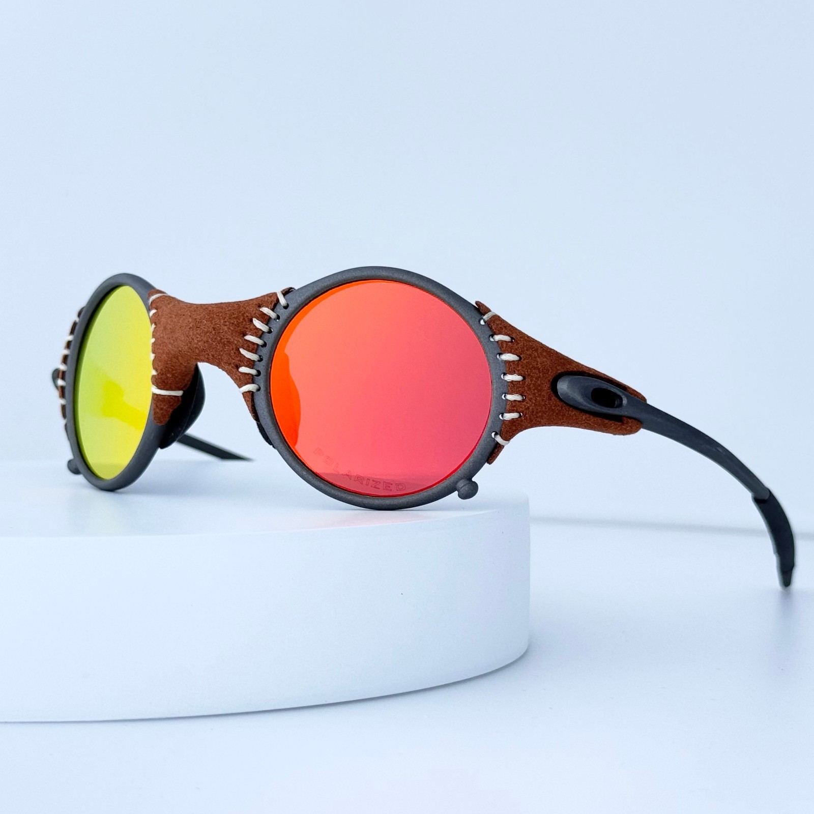 Oakley X-Metal Mars Leather Gorpcore Red Lens Avantgarde Sunglasses Rare