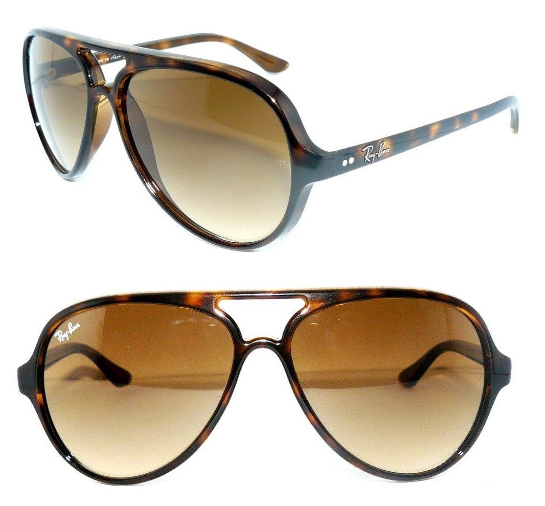 RAY BAN SUNGLASSES BROWN GRADIENT RB 4125 710/51 CATS 4376 EYEGLASSES 4162 CASE