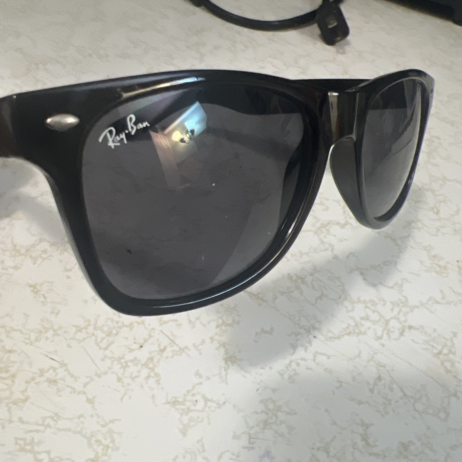 Ray-Ban RB2140 Wayfarer Polarized Sunglasses Black Plastic Frame, Unisex