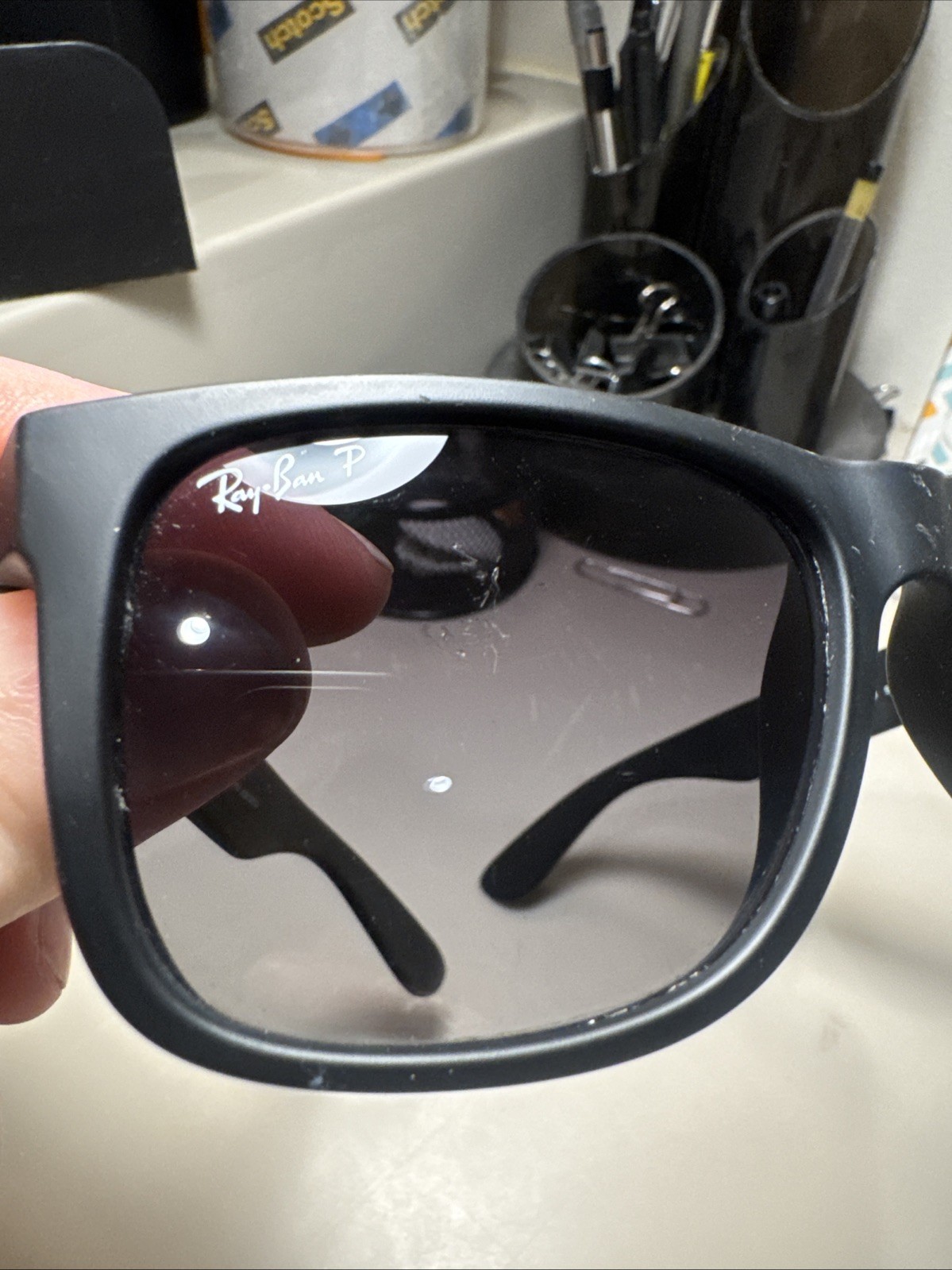 Ray Ban JUSTIN black/grey gradient RB4165 622/t3 54mm Polarized sunglasses #59