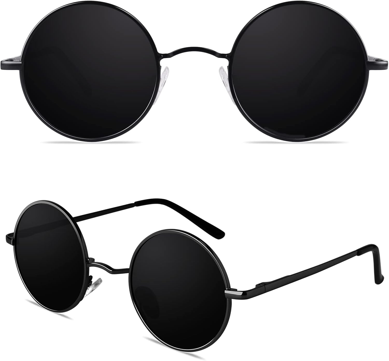 Retro round Polarized Sunglasses Circle Metal UV400 Protection E01