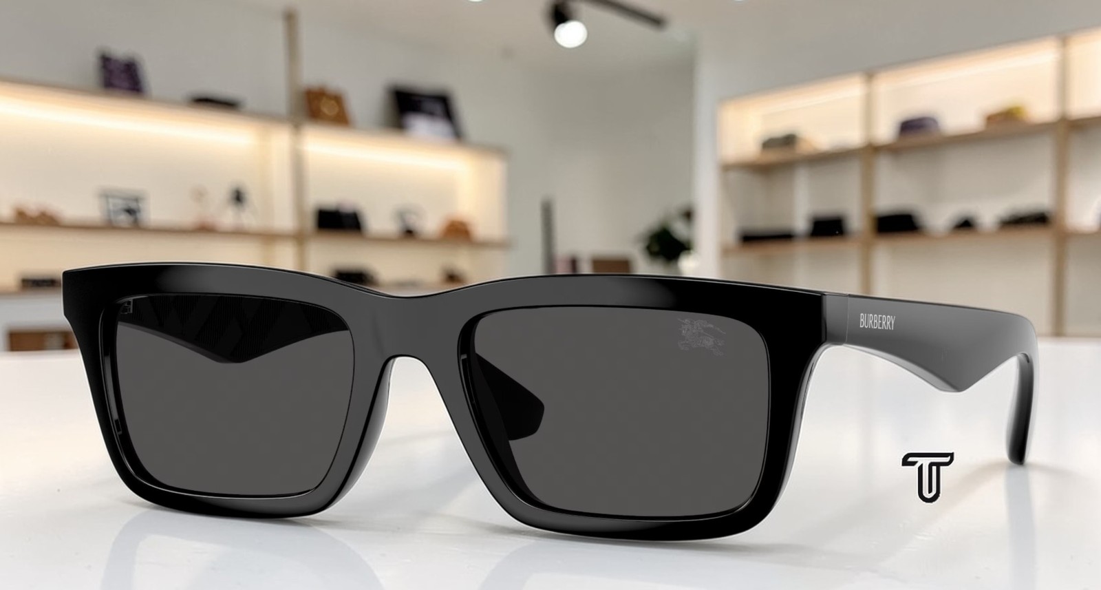 BURBERRY BE4475U 300187 Black Dark Grey 53 mm Men’s Sunglasses