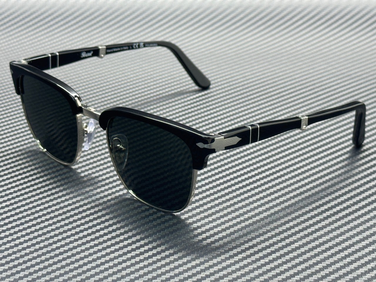PERSOL PO3375S 95 58 Black Green Polarized Unisex 50 mm Folding Sunglasses
