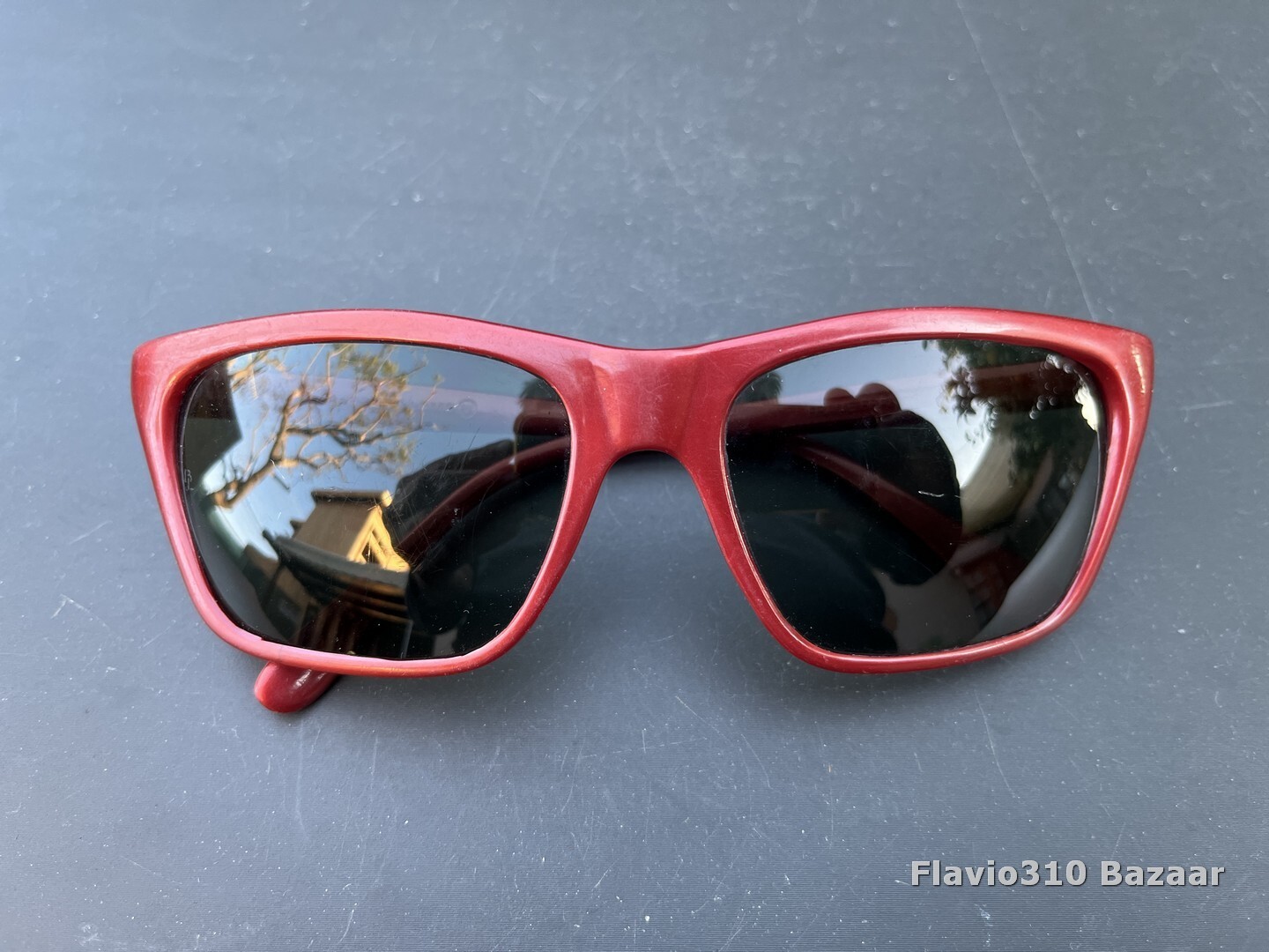 Authentic RAY BAN B&L Cats Sunglasses 56mm Red Nylon France Frame Glass Lenses