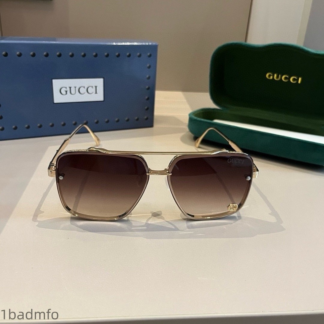 Gucci 17482 Classic Metal Square Sunglasses Aviator Fashion Sunglasses