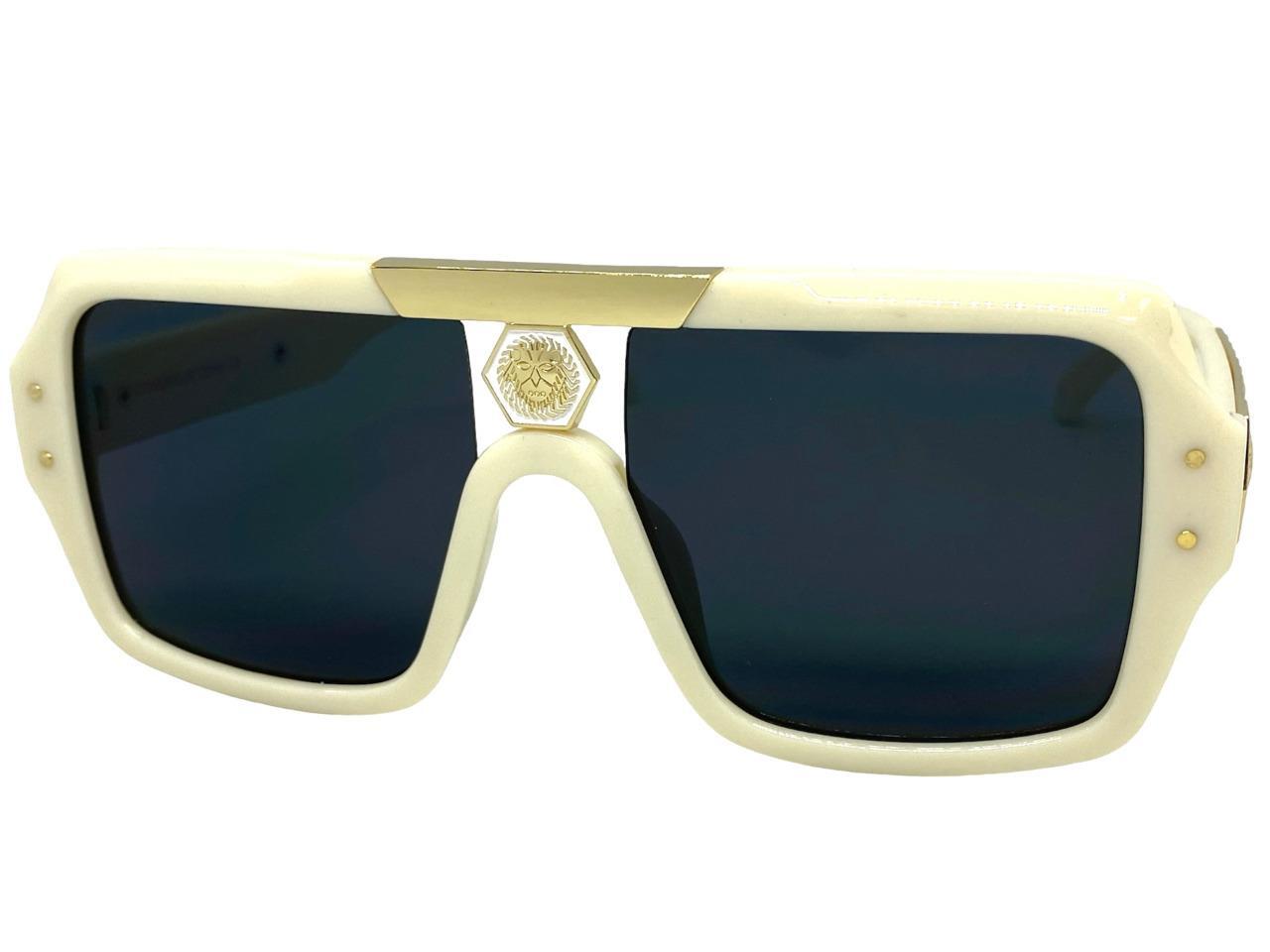 Classic Retro Hardcore Hip Hop Rapper Pimp SUN GLASSES Thick Square Cream Frame