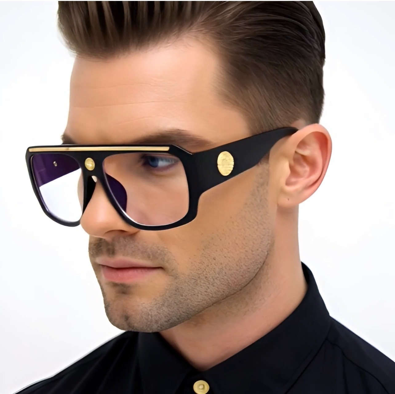 Men Clear Lens Eye Glasses Hip Hop Shades Fashion Oversized Designer Sunglasses