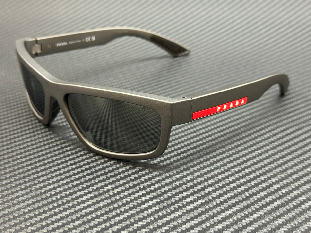 PRADA LINEA ROSSA PS 05ZS 16X7W1 Metal Grey Mirror Men’s 59 mm Sunglasses