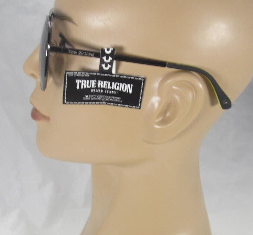 TRUE RELIGION Mens Gunmetal Aviator Sunglasses Smoke Lenses TRM1745-98MY1-F-S