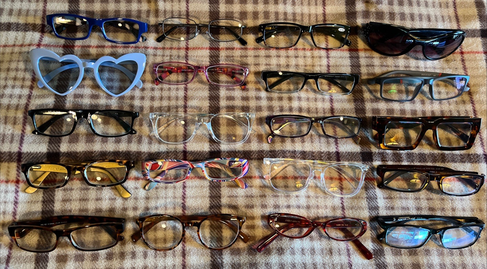 20x Pc Glasses Lot Eyeglasses Black Brown Tortoise Plastic Eyewear Frames Bundle