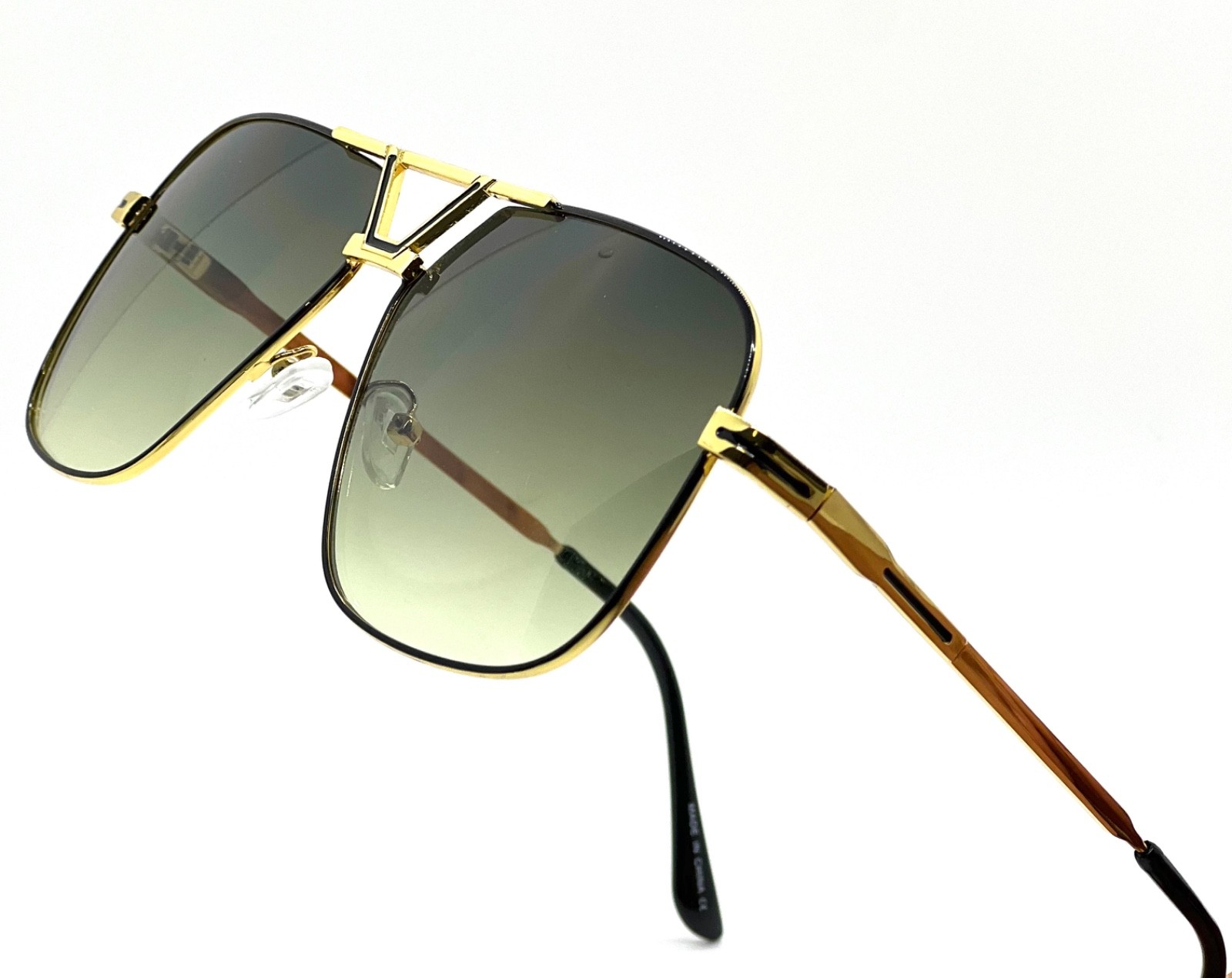 Men Sunglasses Retro Olive Green Lens Classic Designer Eye Glasses