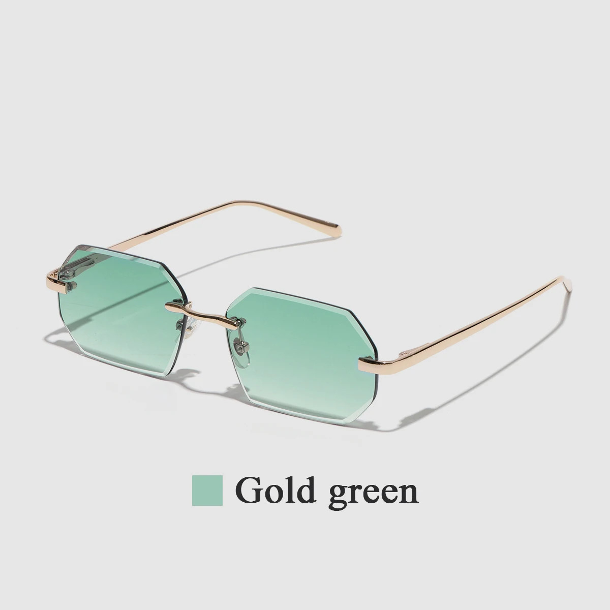 Rimless Sunglasses Diamond Cut Lens Unisex UV400 Metal Casual Wear Style