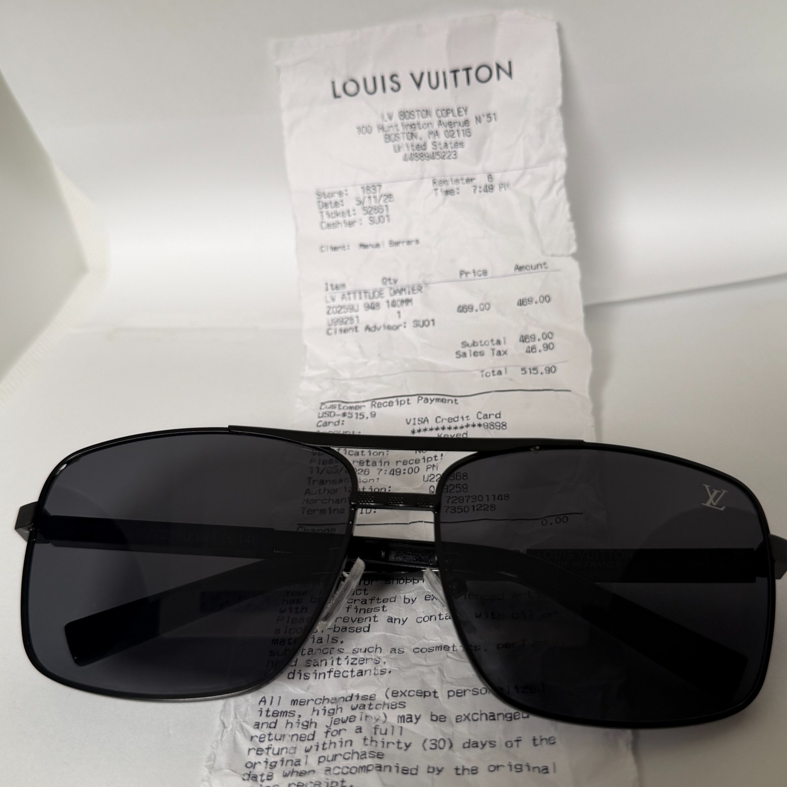 Louis Vuitton Attitude Sunglasses WITH RECEIPTS