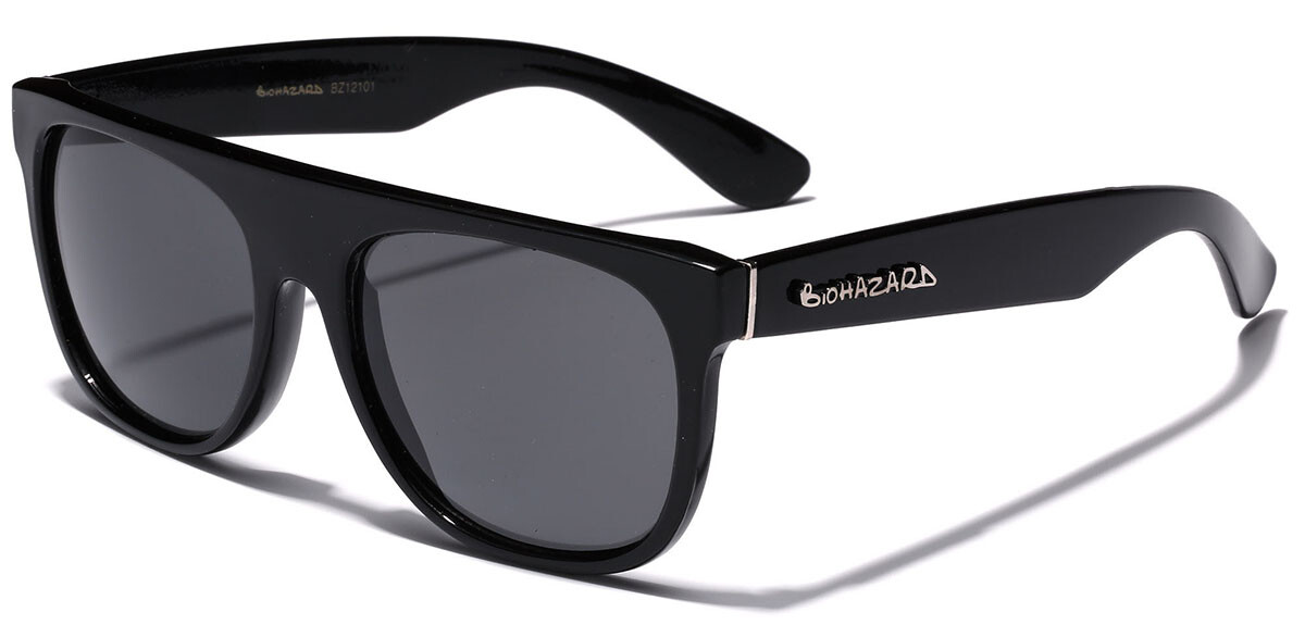 Biohazard Flat Top Mirror Lens Sunglasses for Men Women Retro Outdoor Sports New