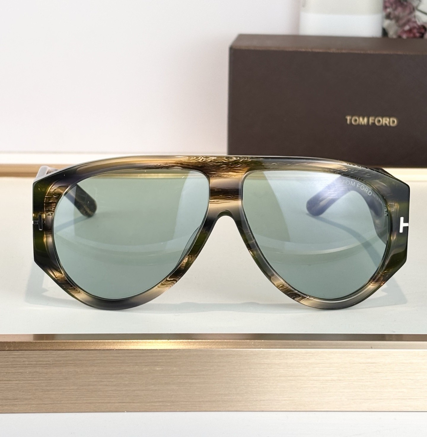 TOM FORD Bronson TF1044 Unisex Sunglasses Havana Frame/Blue Lens 60口12-140