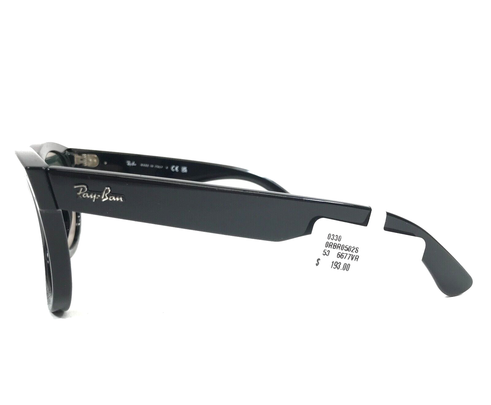 Ray-Ban Sunglasses Frames RBR0502S WAYFARER REVERSE 6677/VR Shiny Black w/ Green