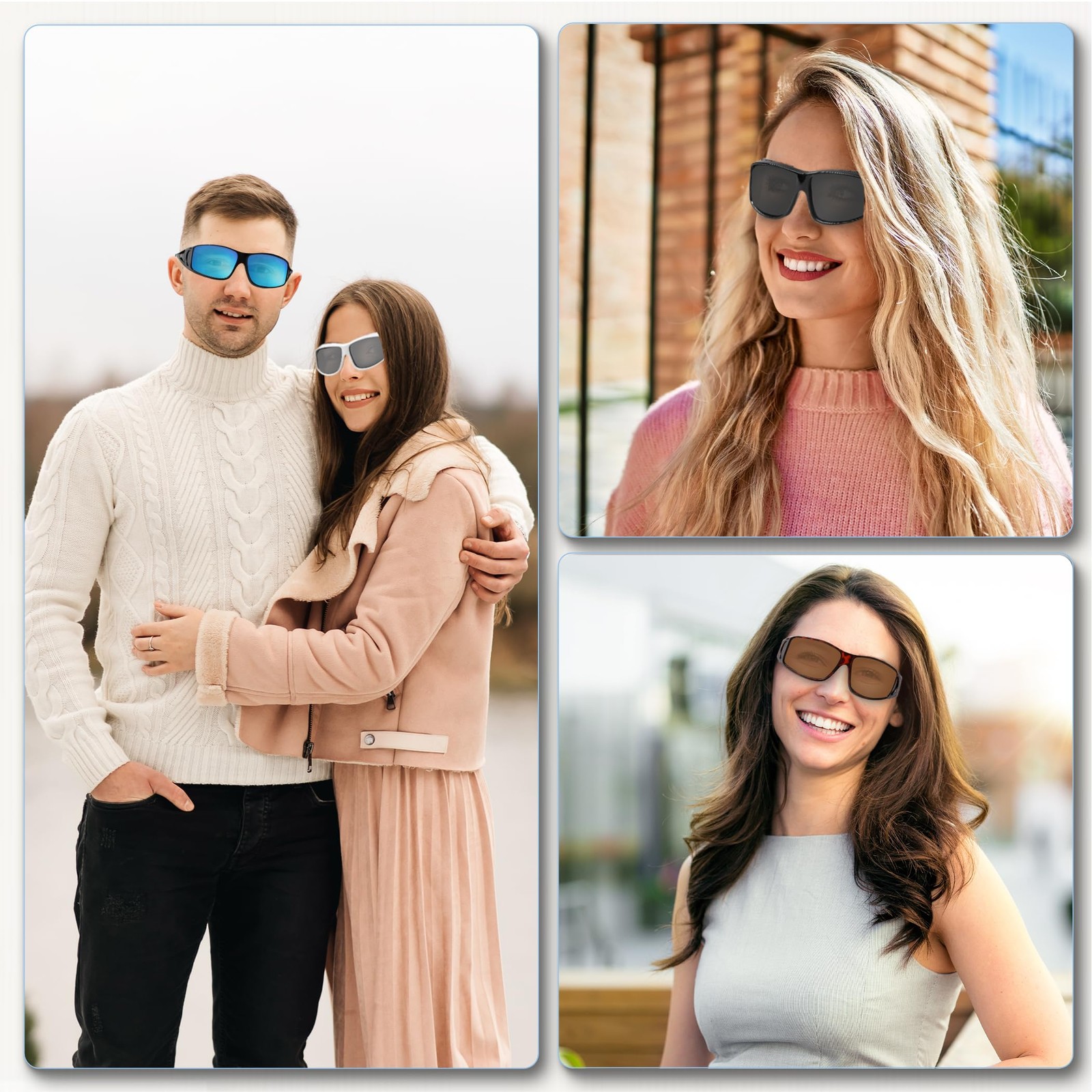 Yogo Vision Fit Over Wrap Sunglasses 61-18-120, Lepard Frame and Brown Lens
