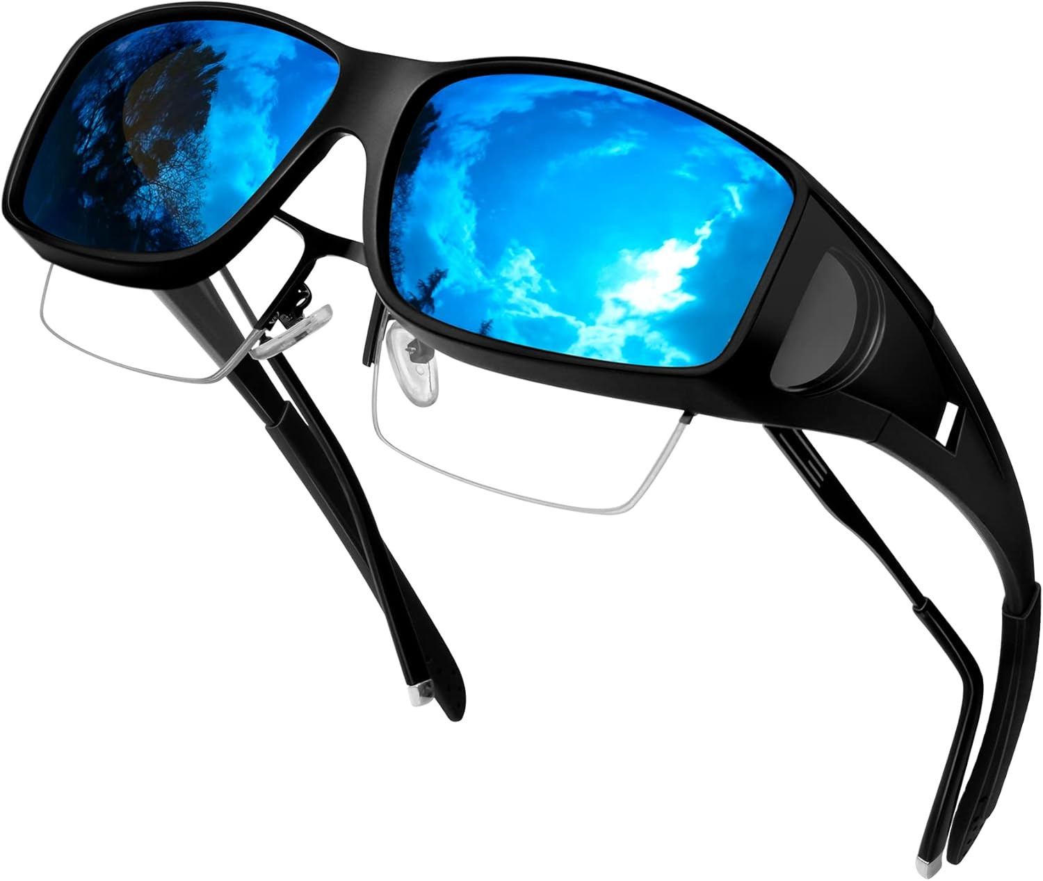 Fit Over Glasses Polarized Sunglasses for Men Women with UV400 Protection Wra…
