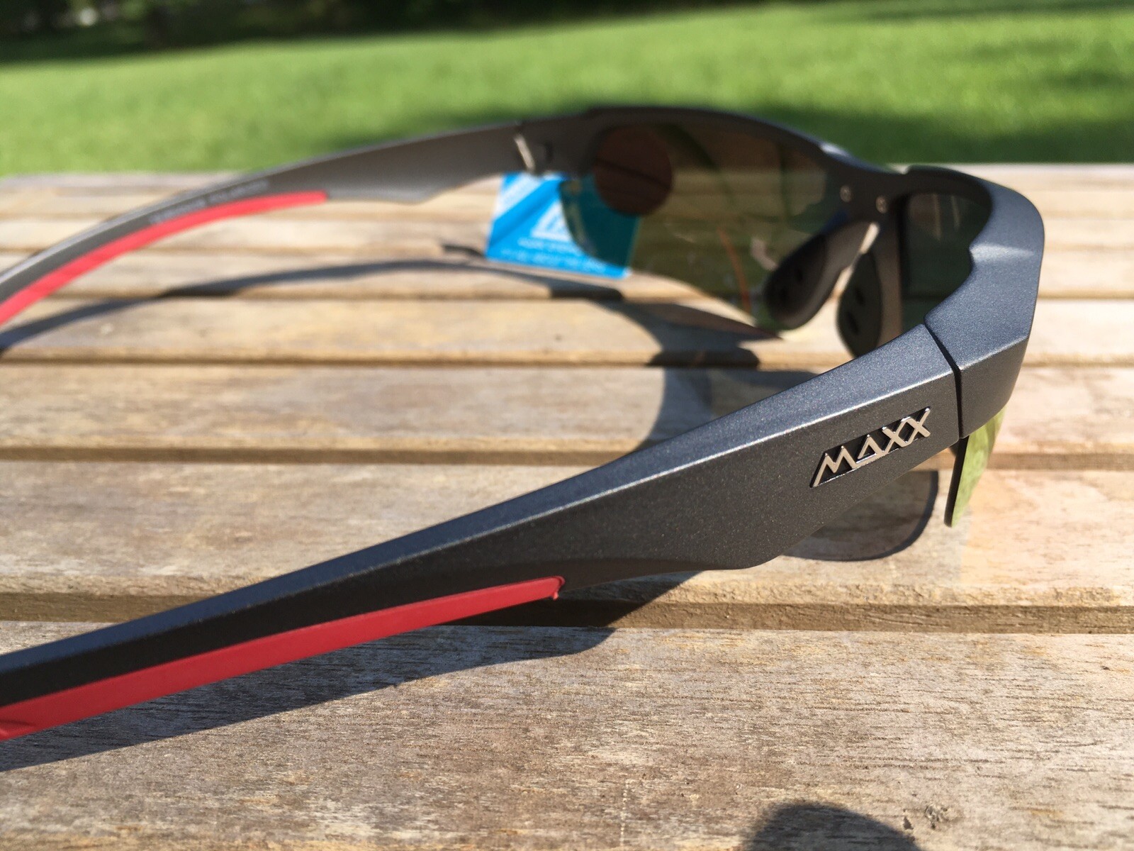 Maxx 8 HD Sunglasses Polarized Matte Gunmetal Mirrored Red Smoke lens 57584