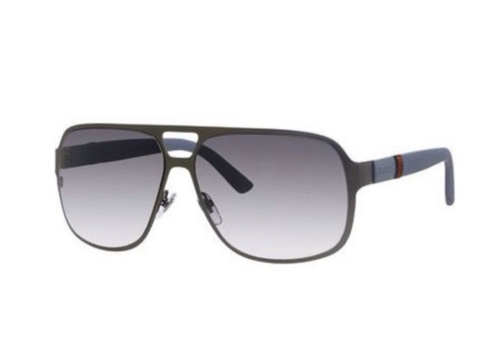 GUCCI MENS PILOT AVIATOR SUNGLASSES GG 2253/S MATTE GRAY METAL/RUBBER PRISTINE!