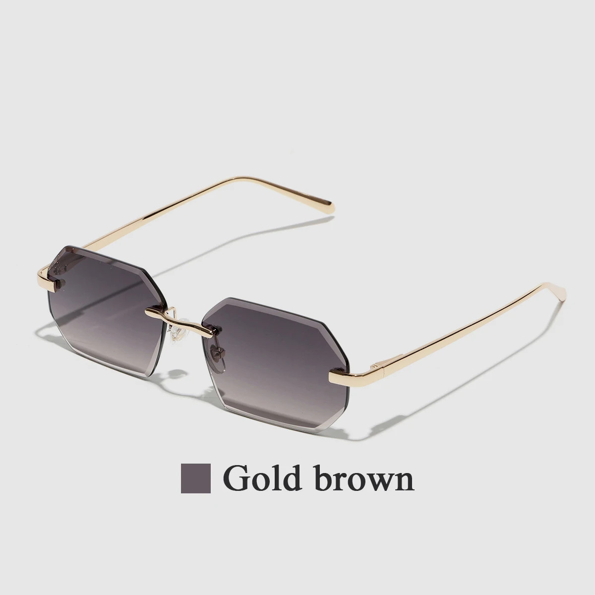 Rimless Sunglasses Diamond Cut Lens Unisex UV400 Metal Casual Wear Style