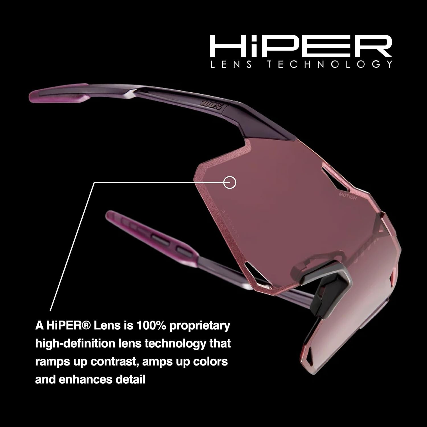 100% HYPERCRAFT SPORT PERFORMANCE FRAMELESS SUNGLASSES SCRATCH RESISTANT UV400