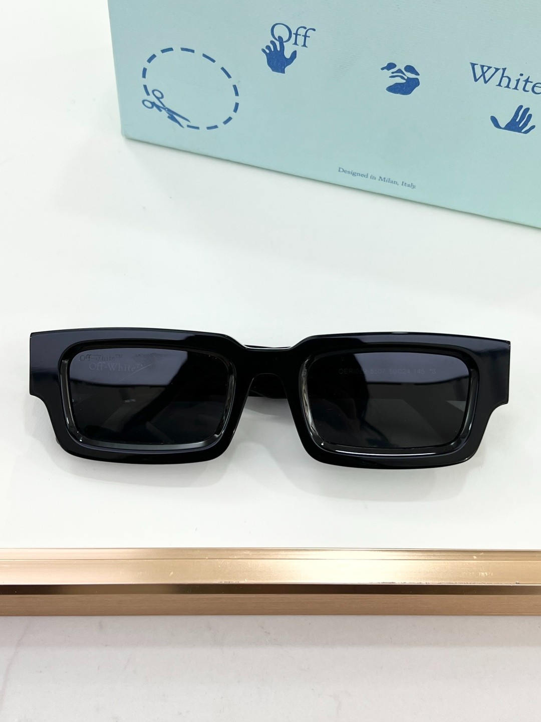 Off-White Lecce OERI089 Unisex Eyeglasses Black/Gray 50-24 145mm New With Case