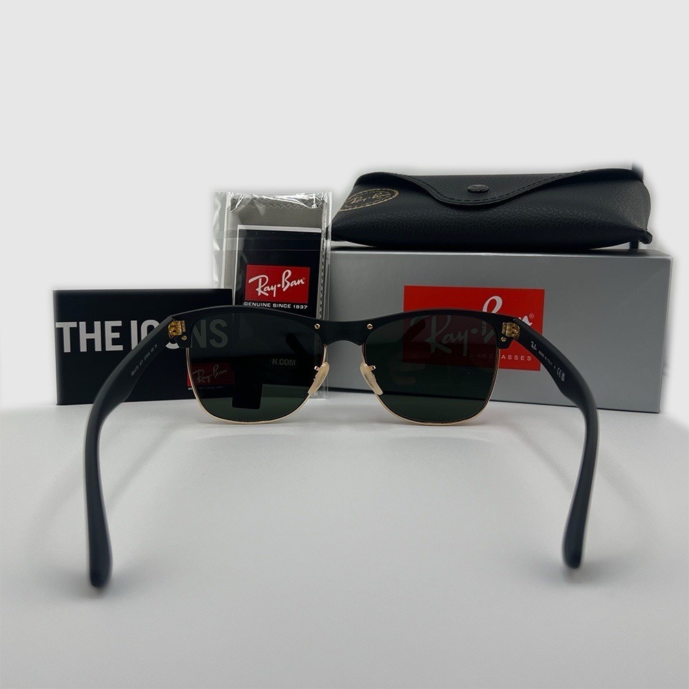 Ray-Ban RB4175 Clubmaster Oversized Square Sunglasses Black Green G-15 56mm