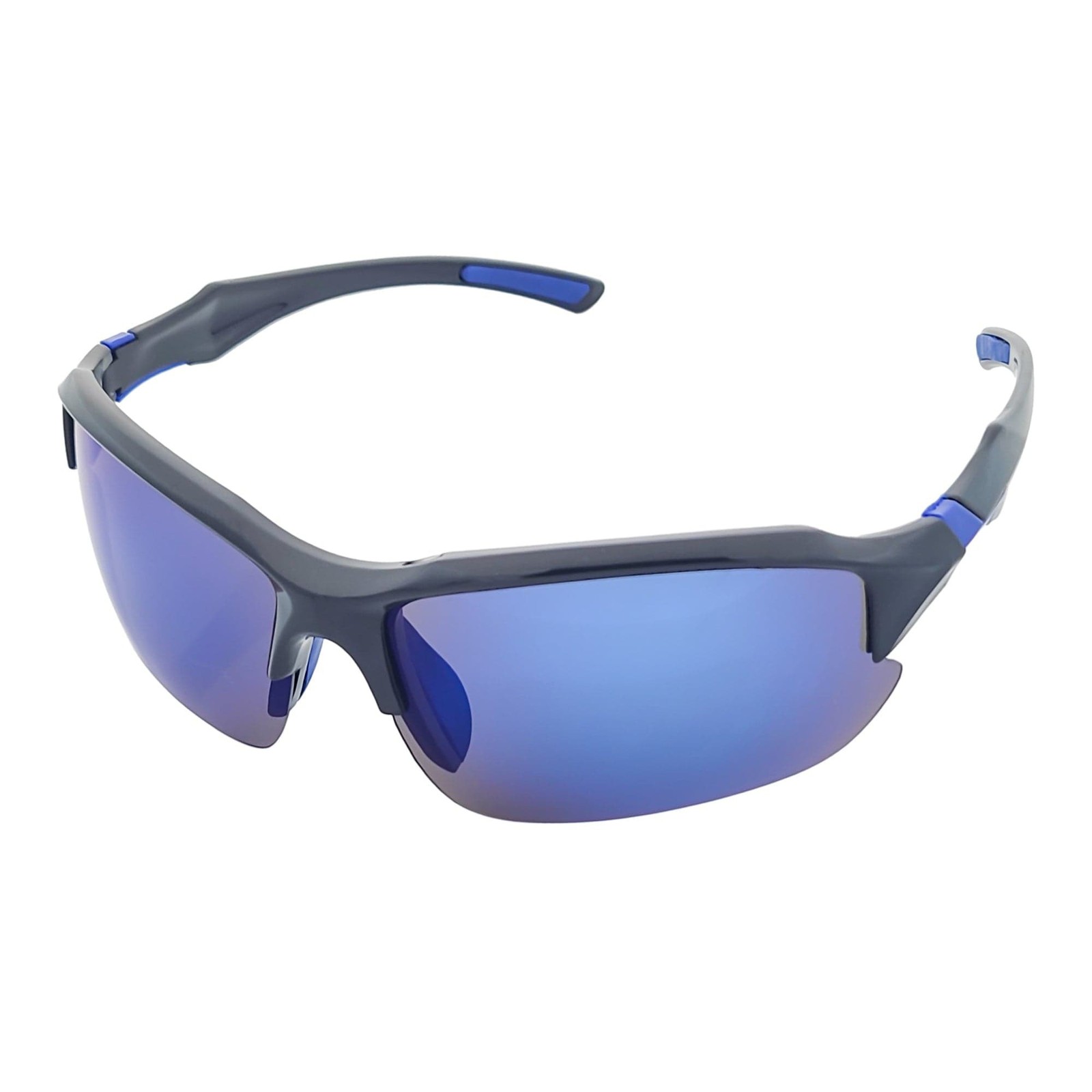 PACIFIC – Polarized Rimless Half Frame Sports Wraparound Sunglasses Gloss Black
