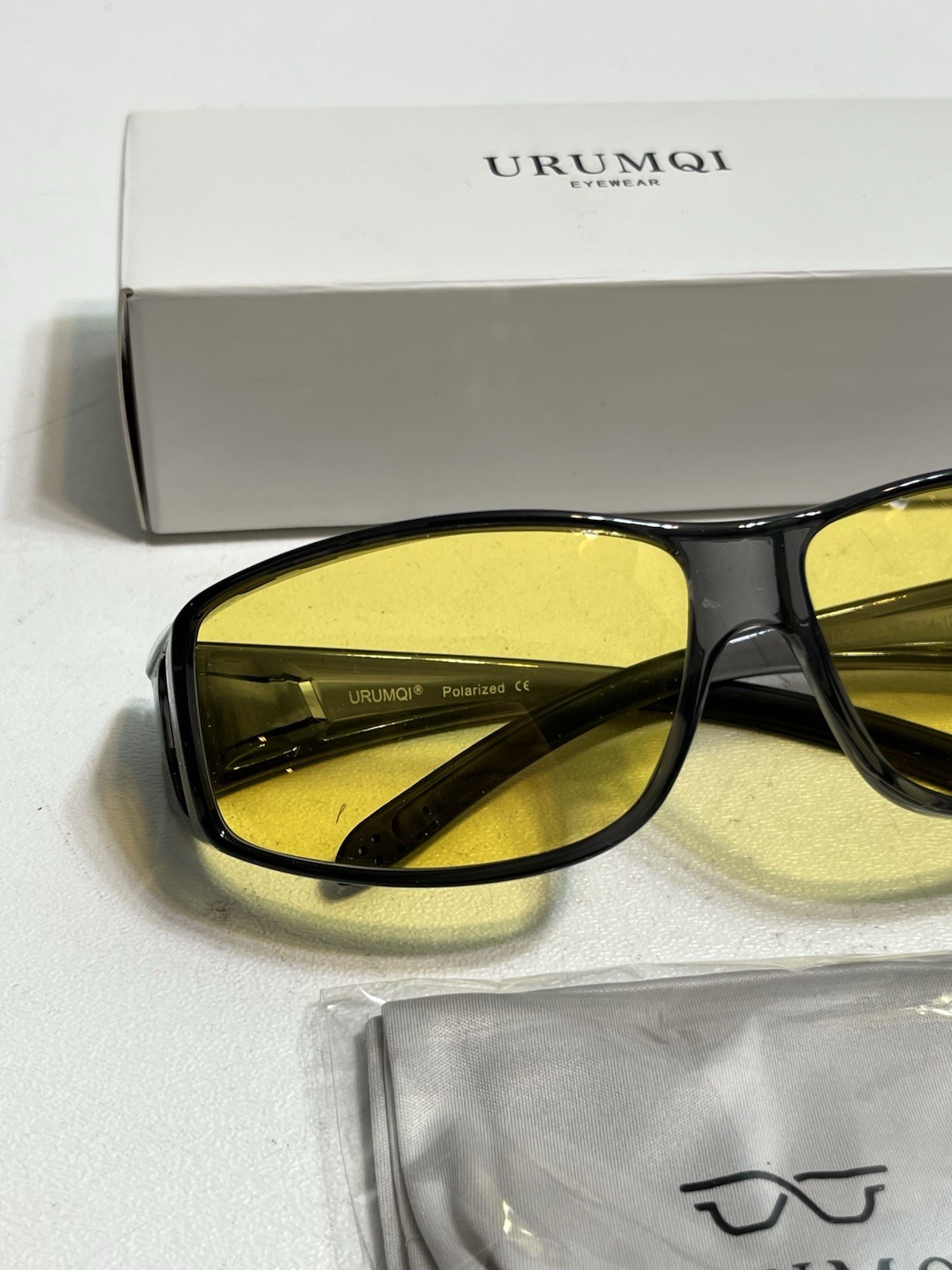 Fit Over Night Driving Wrap Night Vision Yellow Tint Sunglasses Wear Over