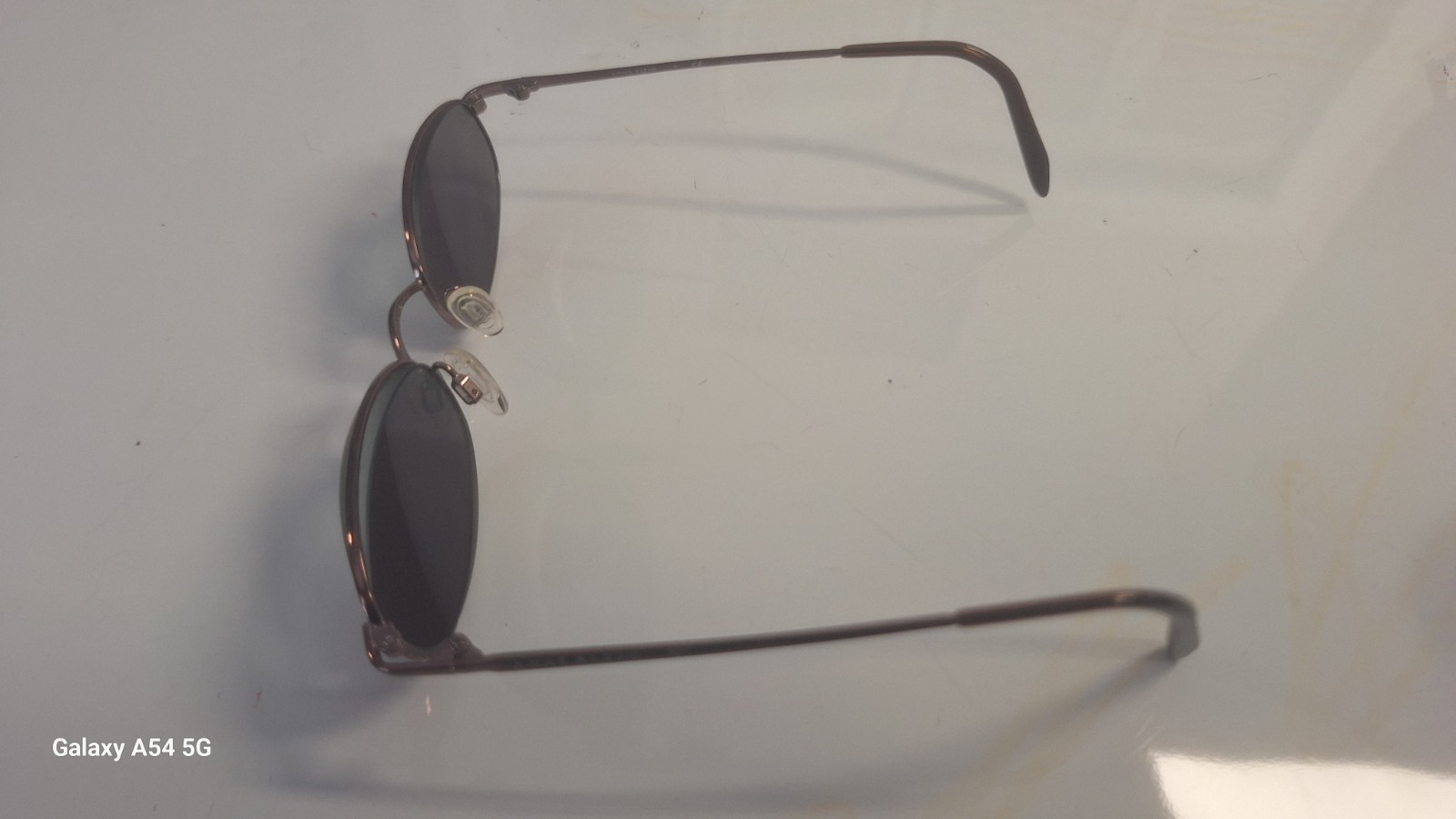 Anne Klein Designer Oval Sunglasses Brown Metal Frame Gray Tinted Lenses