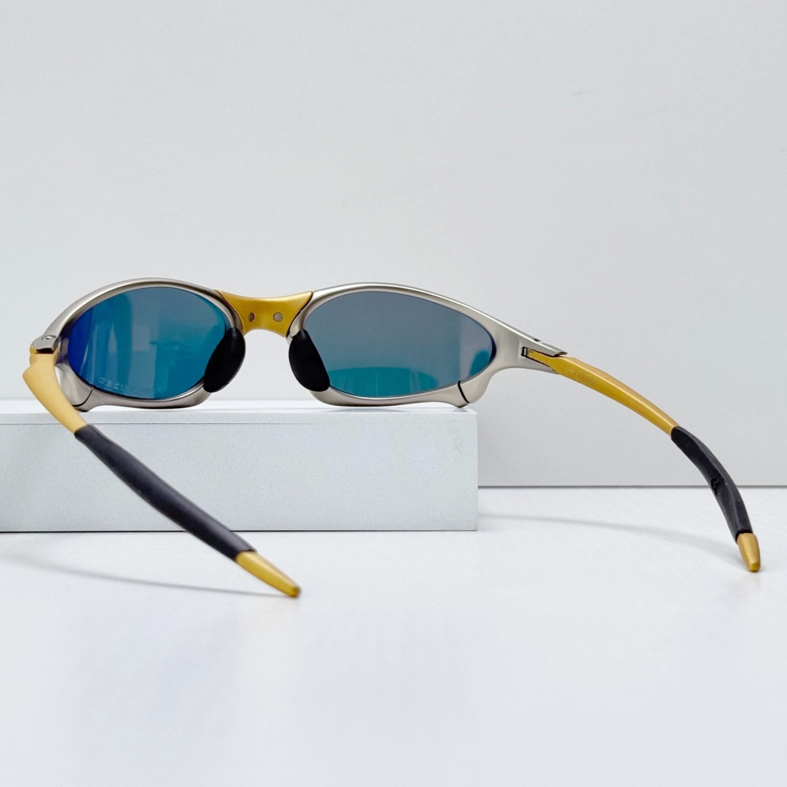 Oakley Penny X-Metal Sunglasses Silver Frame Fire Iridium Lens Vintage