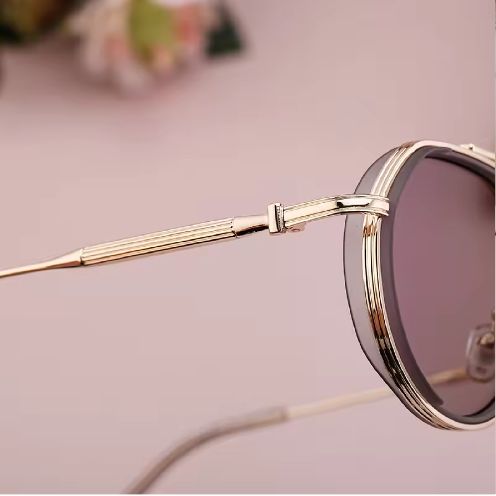 Sunglasses Women Men Retro Aviator Style Rounded Metal Frame Luxury Shades UV400