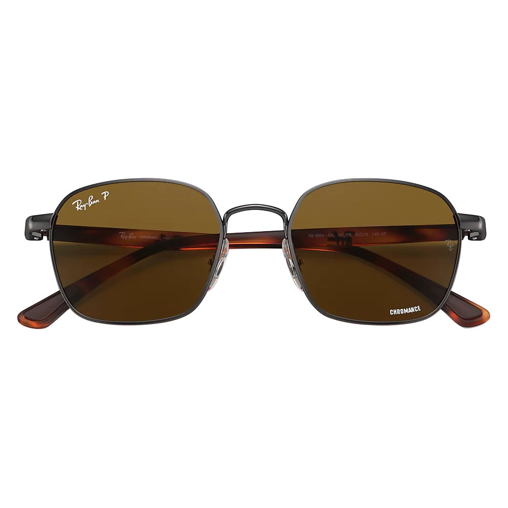 Ray-Ban RB3664CH Sunglasses Chromance Light Brown Frame w/ Polarized Brown Lenes