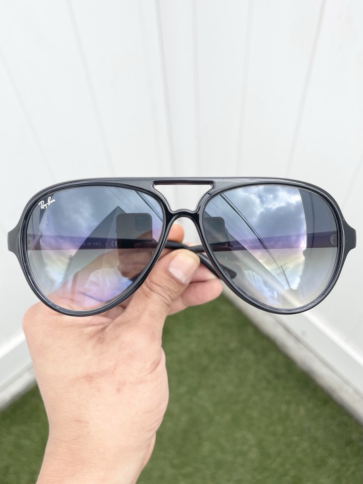 NEW Authentic Ray-Ban Cats 5000 RB4125 4125 Black Gradient 601/32 Size 59/13