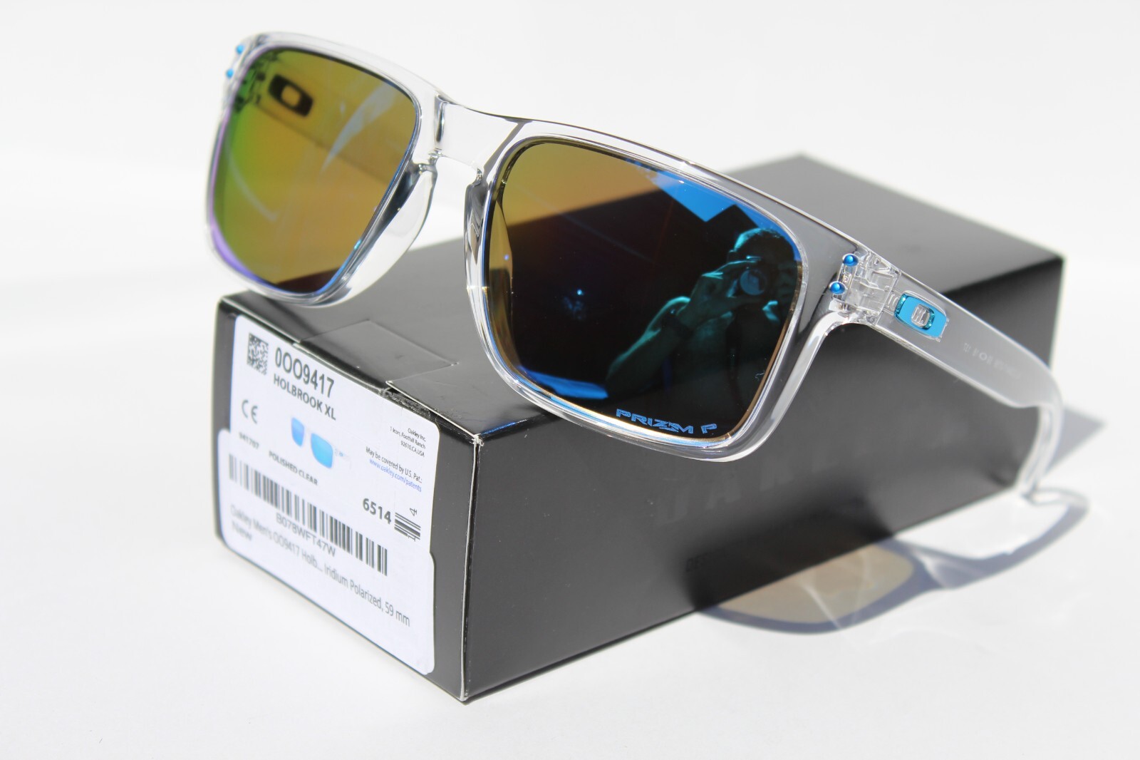 OAKLEY Holbrook XL POLARIZED Sunglasses Clear/Prizm Sapphire Iridium OO9417-07