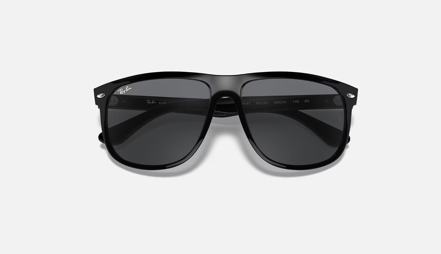 Ray-Ban Boyfriend Polished Black/Grey 60 mm Sunglasses RB4147 601/87 60-15