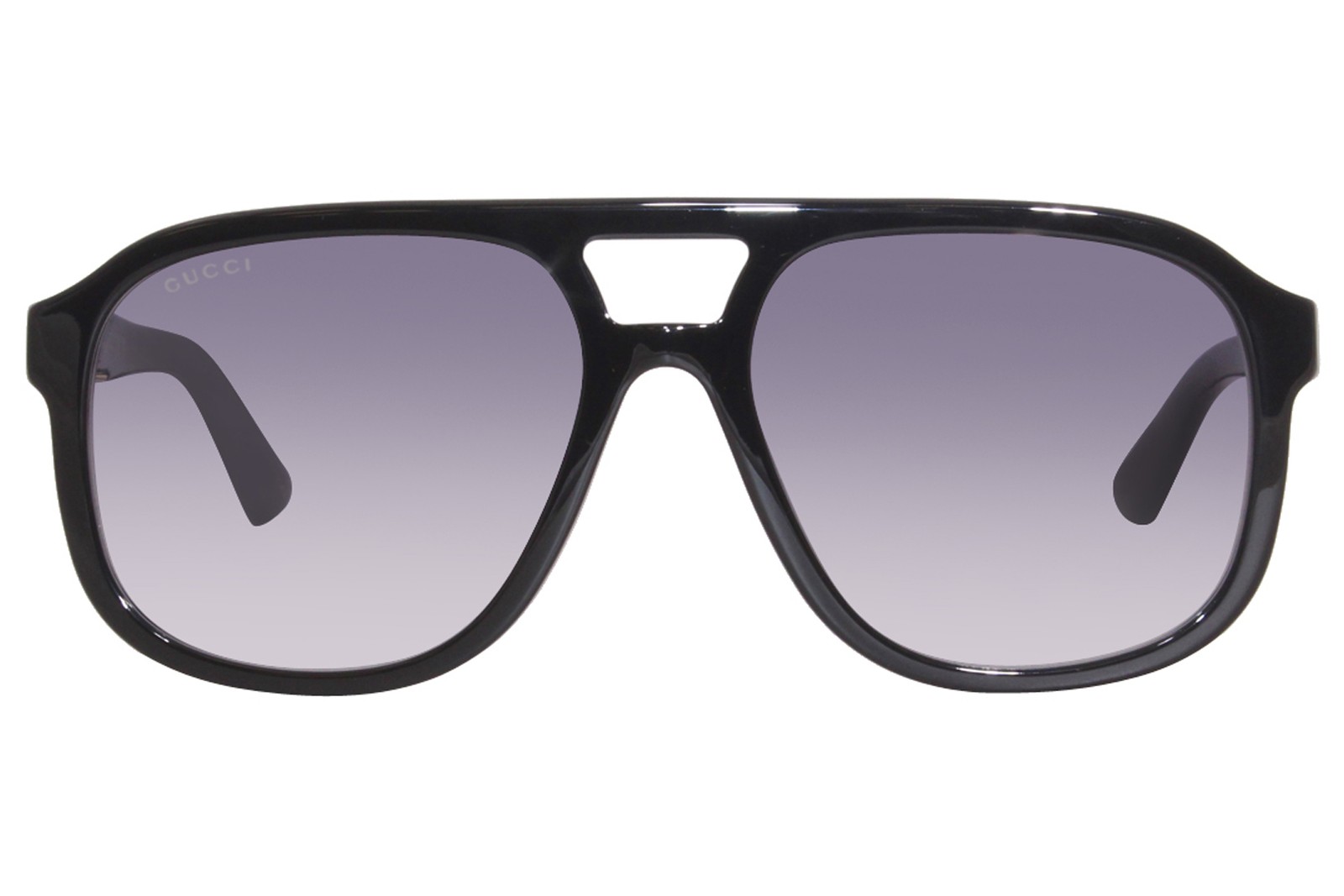 Gucci GG1188S 002 Sunglasses Black/Gold/Grey Gradient Lenses Pilot Shape 58mm
