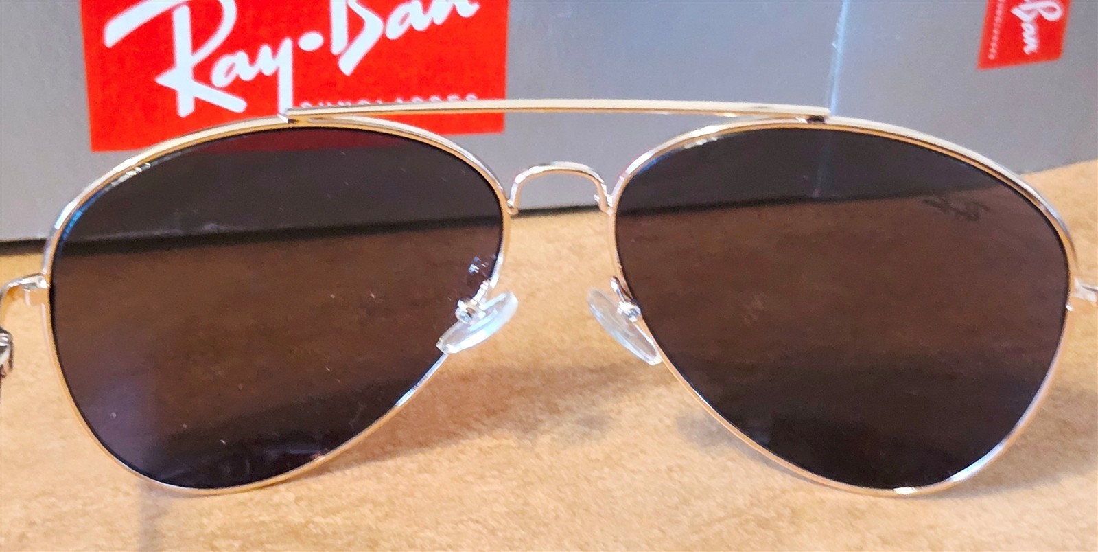 Authentic Ray-Ban Aviator ORB3386 Brown Sunglasses 003/8G with Box & Case MINT