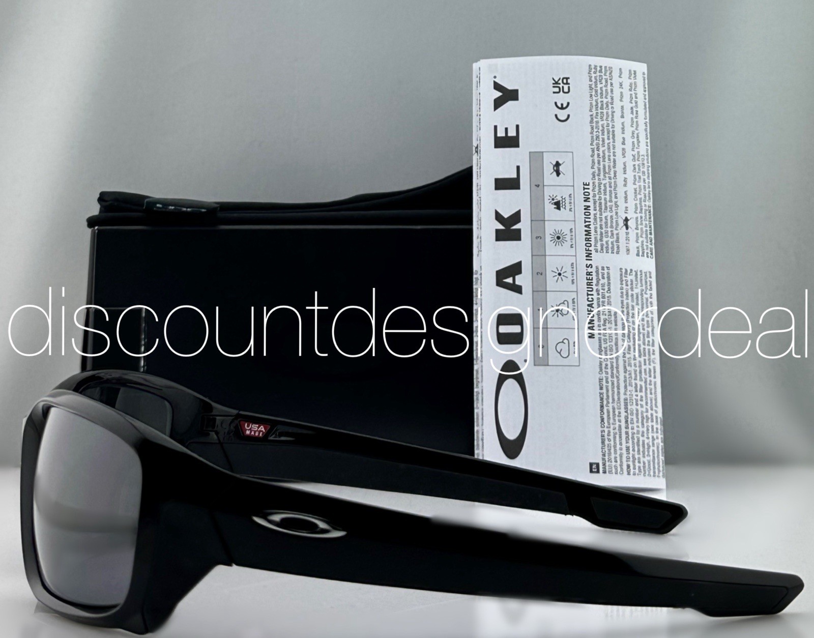 Oakley Men’s Straightlink Sunglasses OO9331-01 Black Frame Gray Lenses 61mm NEW
