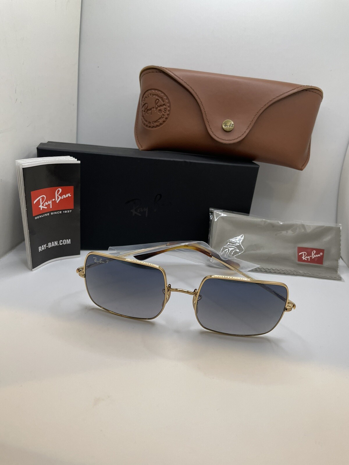 Ray-Ban Arista RB1971 914778 T145 54 Men’s Women’s Square Sunglasses Blue Grey