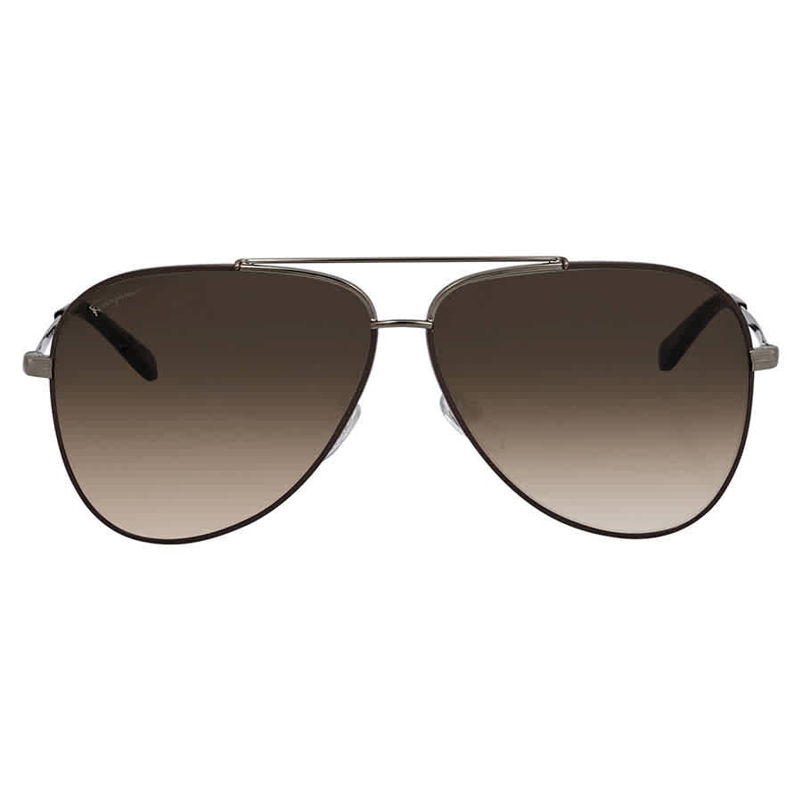 Salvatore Ferragamo Brown Pilot Unisex Sunglasses SF131S 211 60 SF131S 211 60
