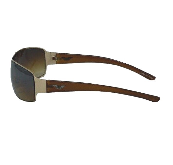 Mens Rectangular Wrap Fashion Retro Vintage Sport Sunglasses Eagle Brown Eyewear