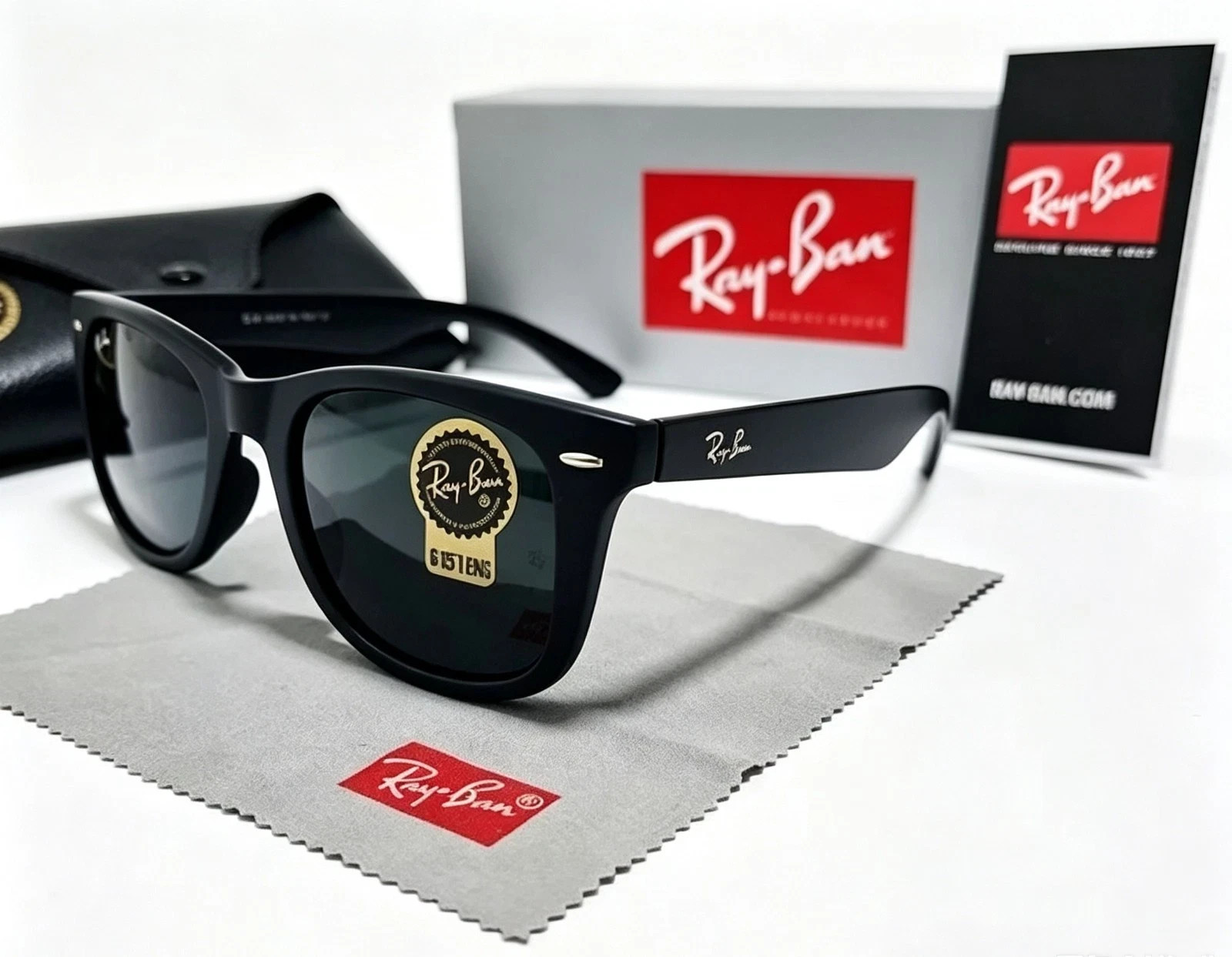 Ray-Ban RB2140 Wayfarer Classic Sunglasses Black Frame Black Lens 50mm Unisex
