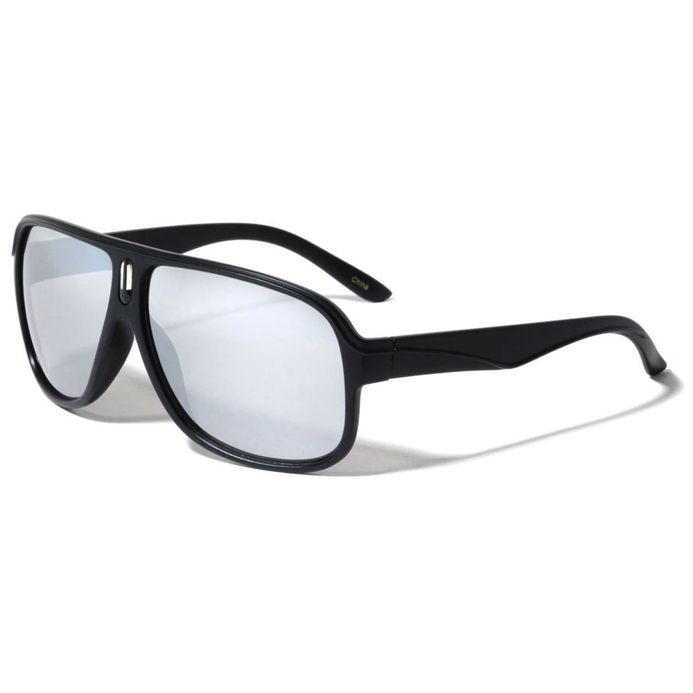 Sunglasses Men Silver Mirror Lens Fashion Pilot UV400 Protection Retro Sports
