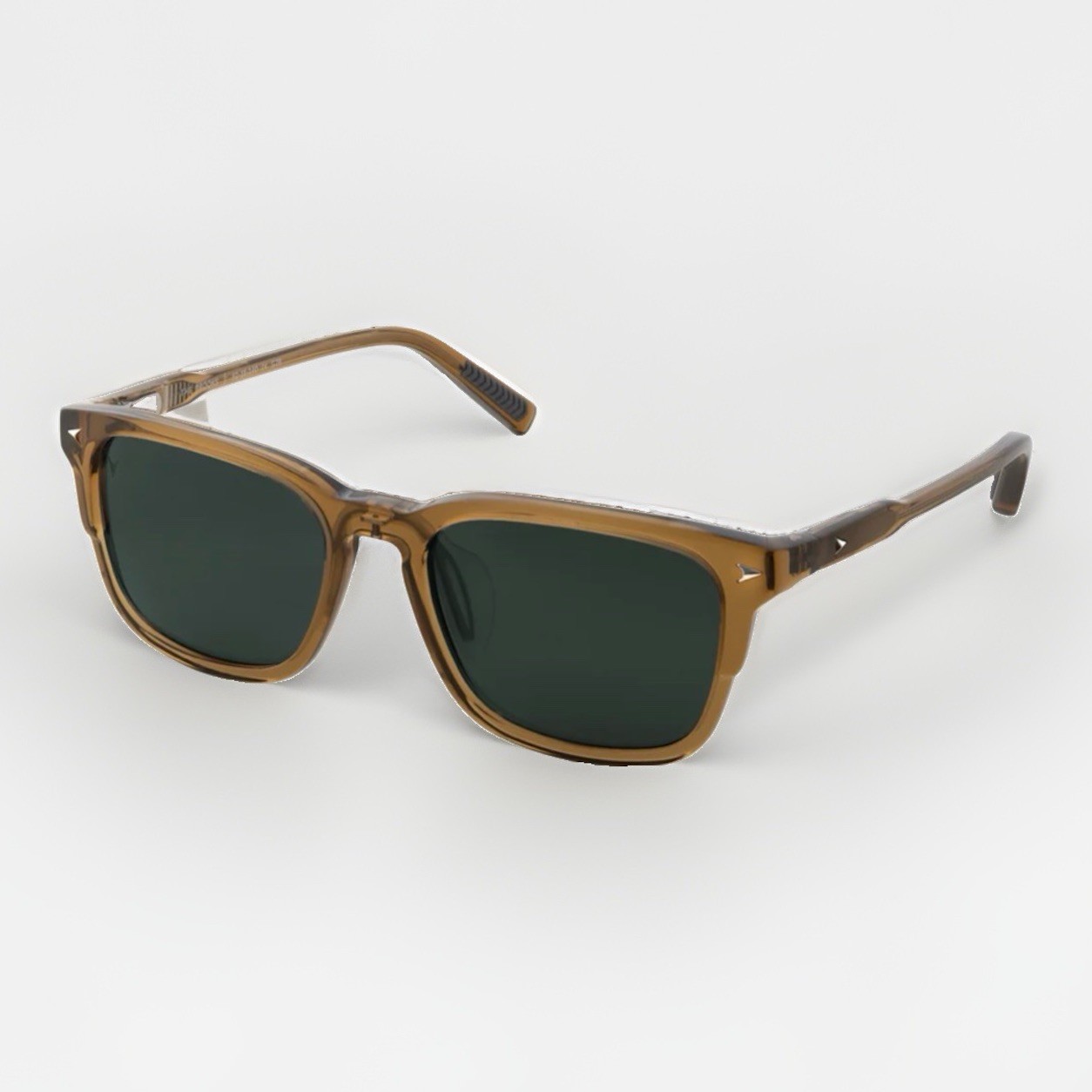 Vincero The Brooks Men’s Square Sunglasses Brown Frame Green Polarized 52-18-140