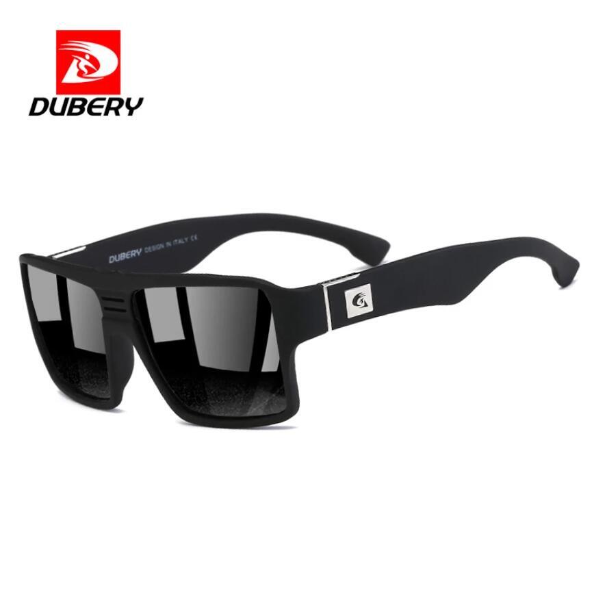 DUBERY Men Polarized Square Sunglasses Oversize Driving Fishing Sport Glasses