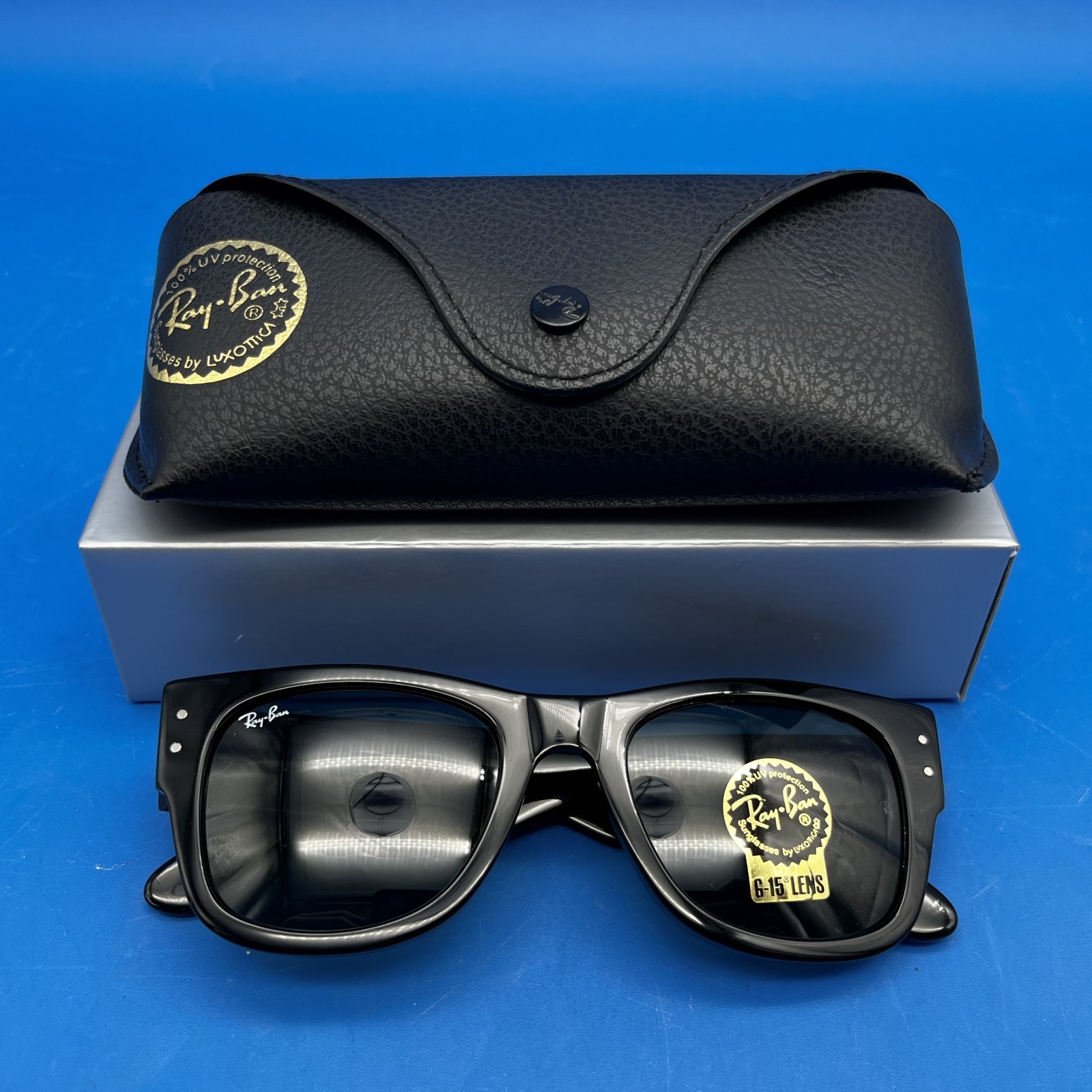 Ray-Ban RB0840S Mega Wayfarer 901/31 51mm Black Frame/Green Lens Sunglasses