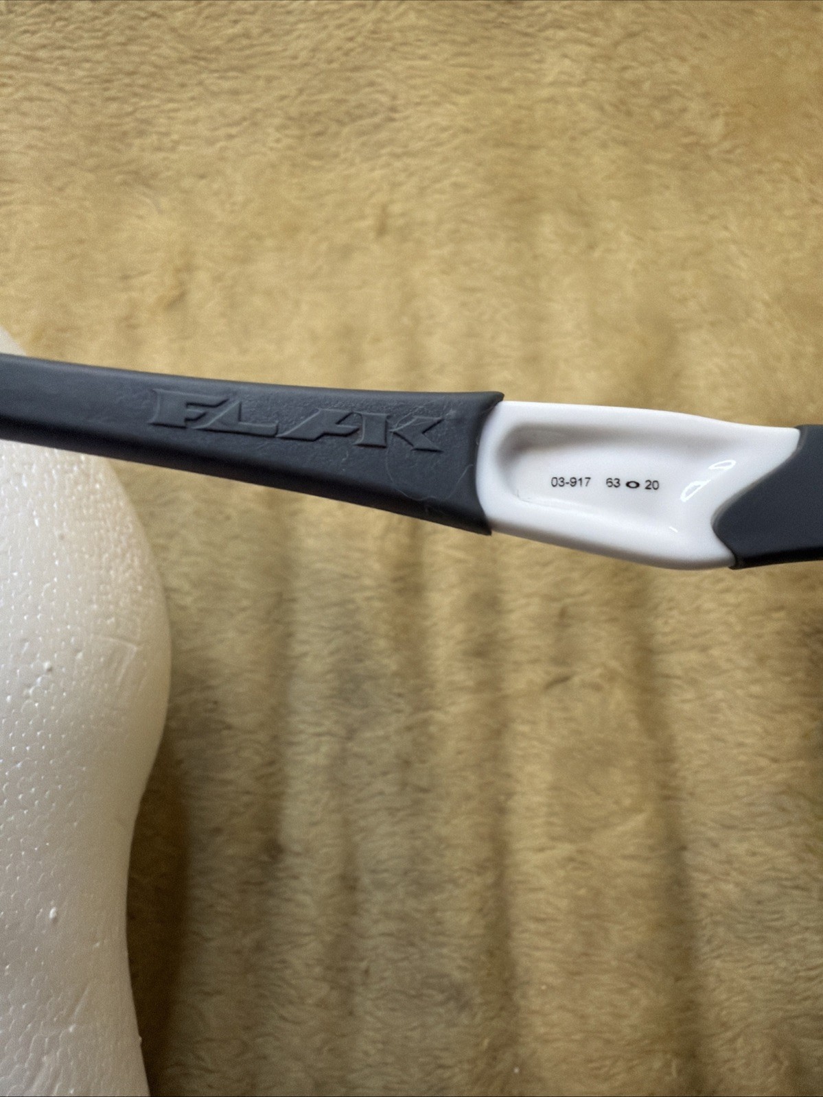 Oakley Flak 03-917 White Grey Frame W/ Dark Smoke Lenses 63O20 Made in USA